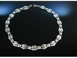 Wien um 1930! Art Deco Kette Hammerschlag Silber 835