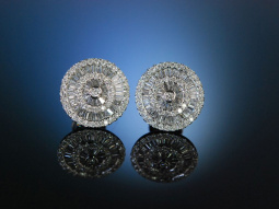 Diamond Disc! Ohrringe Wei&szlig; Gold 750 Diamanten 1,16 ct