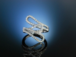 Diamond Loop! Ring Wei&szlig; Gold 750 Diamanten 0,9 ct