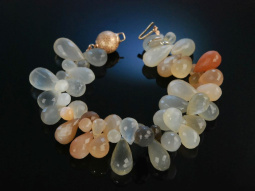 Moonstone Drop! Armband Mondstein Brioletten in Verlauf Silber ros&eacute;vergoldet