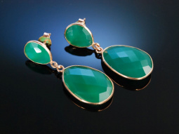Glowing Green! Ohrringe Silber 925 ros&eacute;vergoldet...