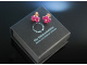 Rote Blüten! Ohrringe Roségold 750 Rubine Diamanten 