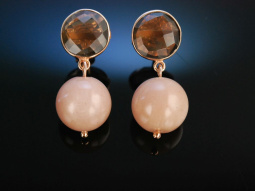 Orange Moonstone! Ohrringe Silber 925...