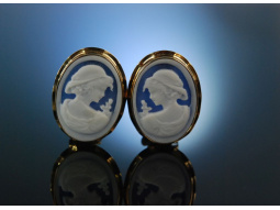 Kameen Ohrringe Gold 585 Lagen Achat Gemmen