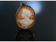 Exquisiter Kamee Anhänger Apoll als Sonnengott Neapel um 1850 Silber vergoldet
