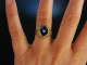 Um 1960! Sch&ouml;ner Ring Gold 750 Brillant &uuml;ber blauem Email