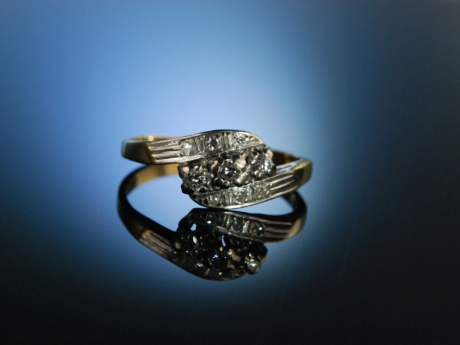 Fifties! Klassischer Ring Gold 585 Diamanten Brillantring