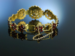 &Ouml;sterreich um 1880! Granat Armband vergoldet B&ouml;hmischer Granat