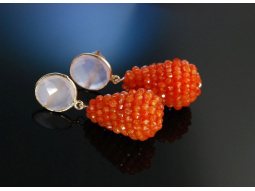 Indian Orange! Ohrringe Silber 925 ros&eacute;vergoldet...