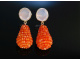 Indian Orange! Ohrringe Silber 925 rosévergoldet Karneol Rosenquarz