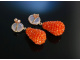 Indian Orange! Ohrringe Silber 925 rosévergoldet Karneol Rosenquarz
