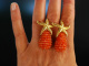 Shiny Orange Sea Stars! Ohrringe Silber 925 vergoldet Karneol