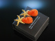 Shiny Orange Sea Stars! Ohrringe Silber 925 vergoldet Karneol