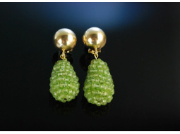 Soft Green! Ohrringe Silber 925 vergoldet Peridots