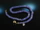 Tansanian Blue! Exquisite Tansanit Kette Gold 585 ca. 200 Carat