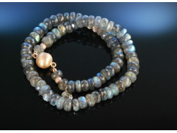 Winter Night! Exquisite Labradorit Kette Silber 925...