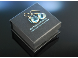 Summer Sky! Ohrringe Silber 925 vergoldet Blauachat