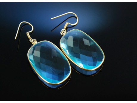 Summer Sky! Ohrringe Silber 925 vergoldet Blauachat