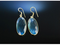 Summer Sky! Ohrringe Silber 925 vergoldet Blauachat