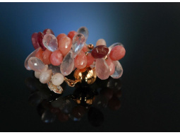 Rose Drops! Armband Rosa Opal Rubin Tropfen Silber 925 ros&eacute; vergoldet