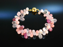 Rose Drops! Armband Rosa Opal Rubin Tropfen Silber 925...