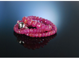 Deep Rose! Exquisite Pink Saphir Kette Wei&szlig; Gold 585 