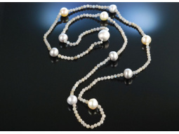 Shiny Pearls! Lange Kette S&uuml;dsee Perlen Labradorit...