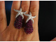 Purple Sea Star! Ohrringe Silber 925 Granate Seesterne