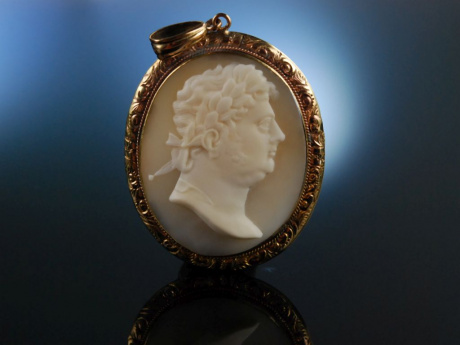 King George IV! Exquisiter Porträt Kamee Anhänger England um 1830 Gemme