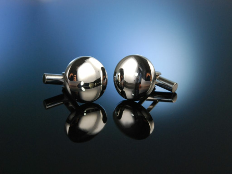 Zum Gravieren! Massive Manschettenknpfe Silber 925 rund gewlbt 