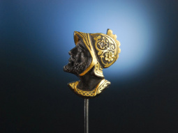Historische Reversnadel Bronze Gold 375 Odysseus Kopf 