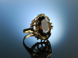 Sixties! Vintage Ring Gold 333 Rauchquarz