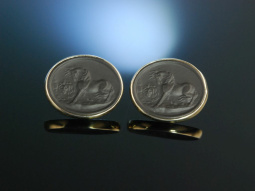 Wedgwood Black Basalt! Manschettenkn&ouml;pfe Cufflinks...