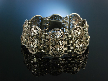 Traumhaft zur Tracht! Massives Armband Silber 835 M&uuml;nchen um 1890