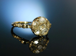 Seltener Glanz des Rokoko! Historischer Diamant Ring um 1770 Gold 20 Kt 