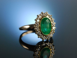 Kolumbianisches Gr&uuml;n! Feiner Smaragd Ring Gold 750...