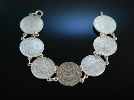 Mnz Armband zur Tracht!1/2 Mark Mnzen um 1920 Silber