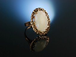 Hamburg um 1910! Opal Ring Rot Gold 585 Australischer...