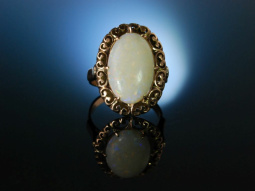 Hamburg um 1910! Opal Ring Rot Gold 585 Australischer...