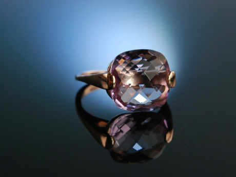 Twinkling Amethyst! Ring Silber 925 ros&eacute;vergoldet Amethyst Schachbrettschliff