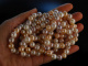 Charleston Style! Fantastische lange Zucht Perlenkette 150 cm S&uuml;&szlig;wasser Ros&eacute;
