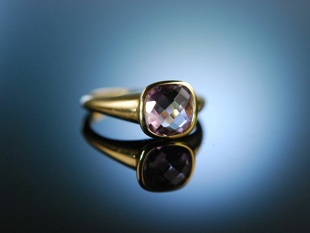 Italian Style! Ring Gold 750 Pink Amethyst Schachbrettschliff, 499,00 €