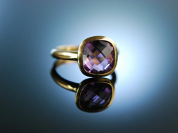 Italian Style! Gro&szlig;er Ring Gold 750 Amethyst...