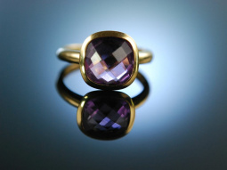 Italian Style! Gro&szlig;er Ring Gold 750 Amethyst...