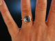 Italian Style! Großer Ring Rosé Gold 750 Blue Topas Schachbrettschliff