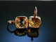 Italian Style! Groe Ohrringe Ros Gold 750 Citrine Schachbrettschliff