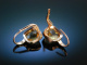 Italian Style! Groe Ohrringe Ros Gold 750 Citrine Schachbrettschliff