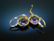 Italian Style! Gro&szlig;e Ohrringe Gold 750 Amethyste Schachbrettschliff