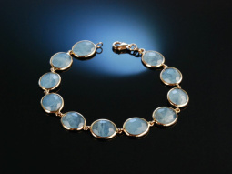 Italian Style! Armband Ros&eacute; Gold 750 Aquamarine...