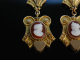 Historische Kameen Ohrringe Gold 375 England um 1870 Achat Hardstone Cameos